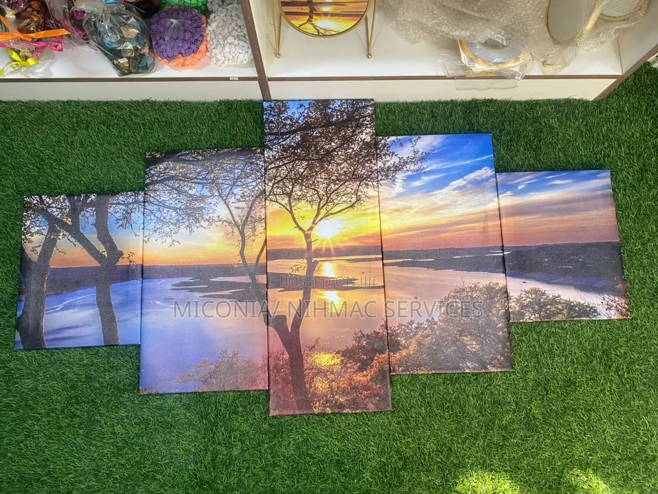 Elegant 5-Piece Canvas Wall Art – Premium Sunset Landscape