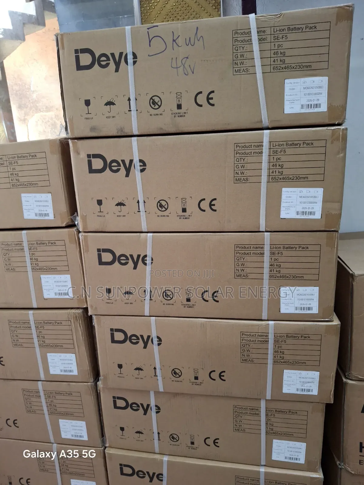 5kwh/48v Deye Lithium-Ion Battery