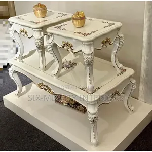 Royal Living Room Center Table With 2 Side Stools
