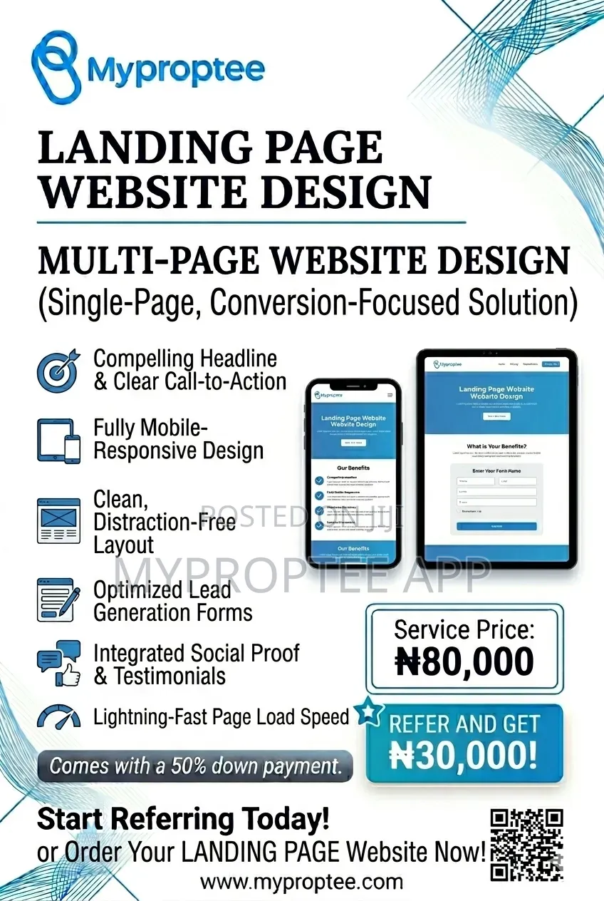 Get a Customisable Landing Page for 80,000.