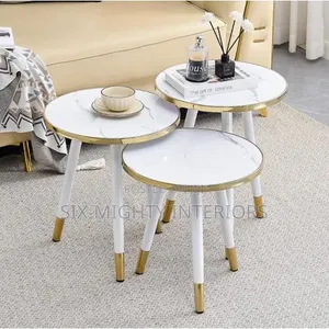 Exotic Set of 3 Nesting Coffee Side Tables