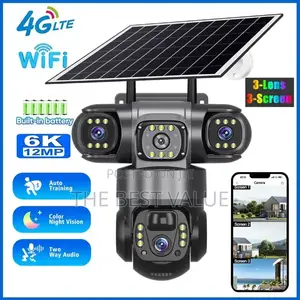 Triple Lens Solar CCTV Camera