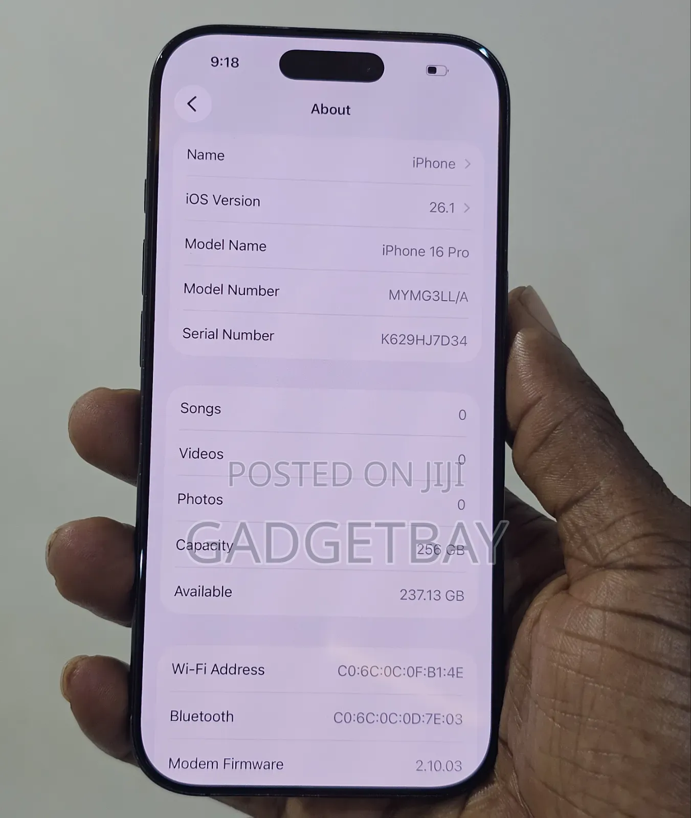 Apple iPhone 16 Pro 256 GB Gray