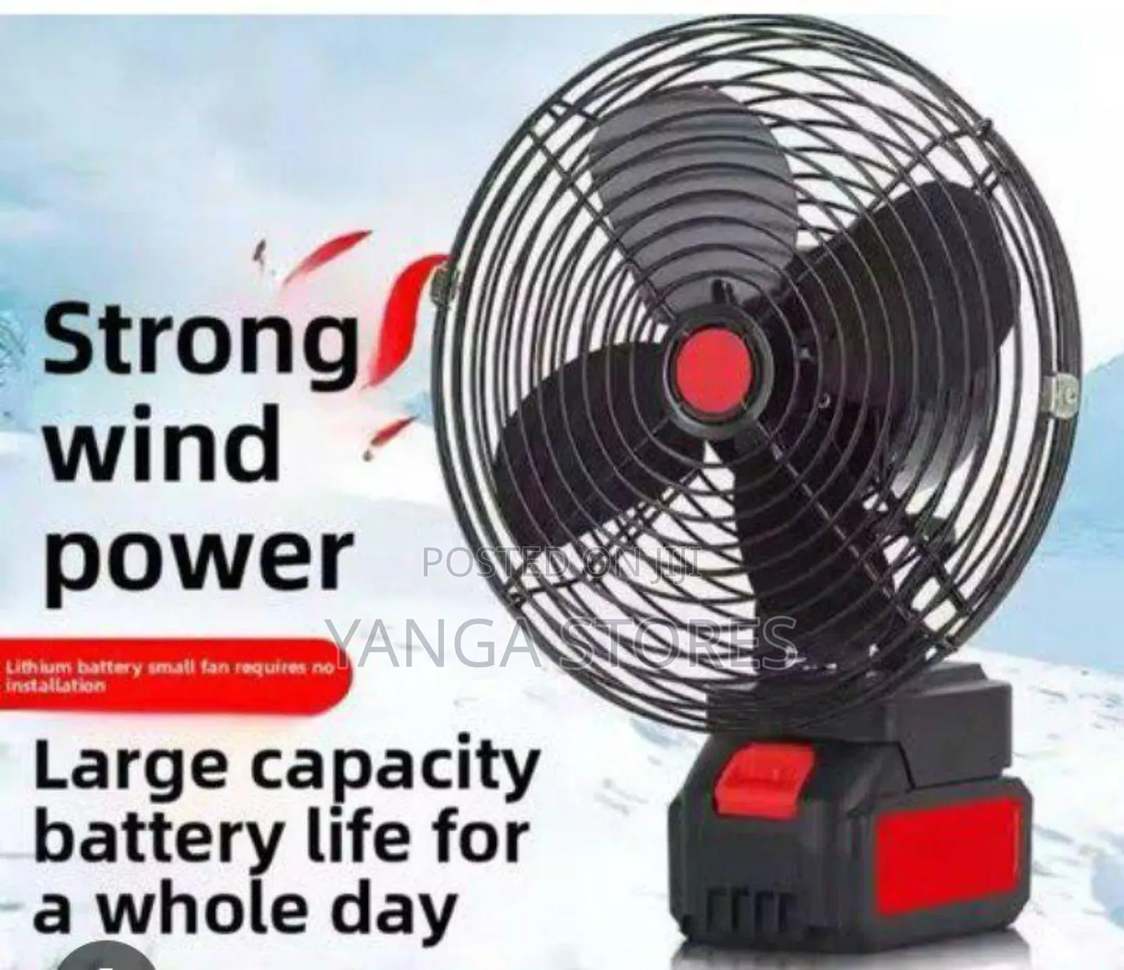 Lithium Battery Rechargeable Fan