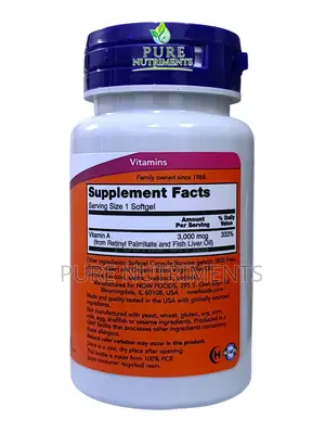 Now Vitamin a 10,000 Iu Softgel–Eye, Skin Immune Support100 -Softgel
