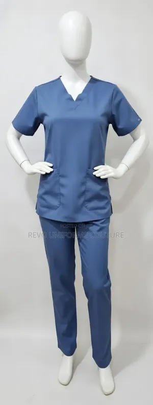V-Neck Gray Housekeeper's Uniforms