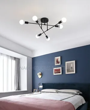 Nordic Chandelier With Bulb Black Body