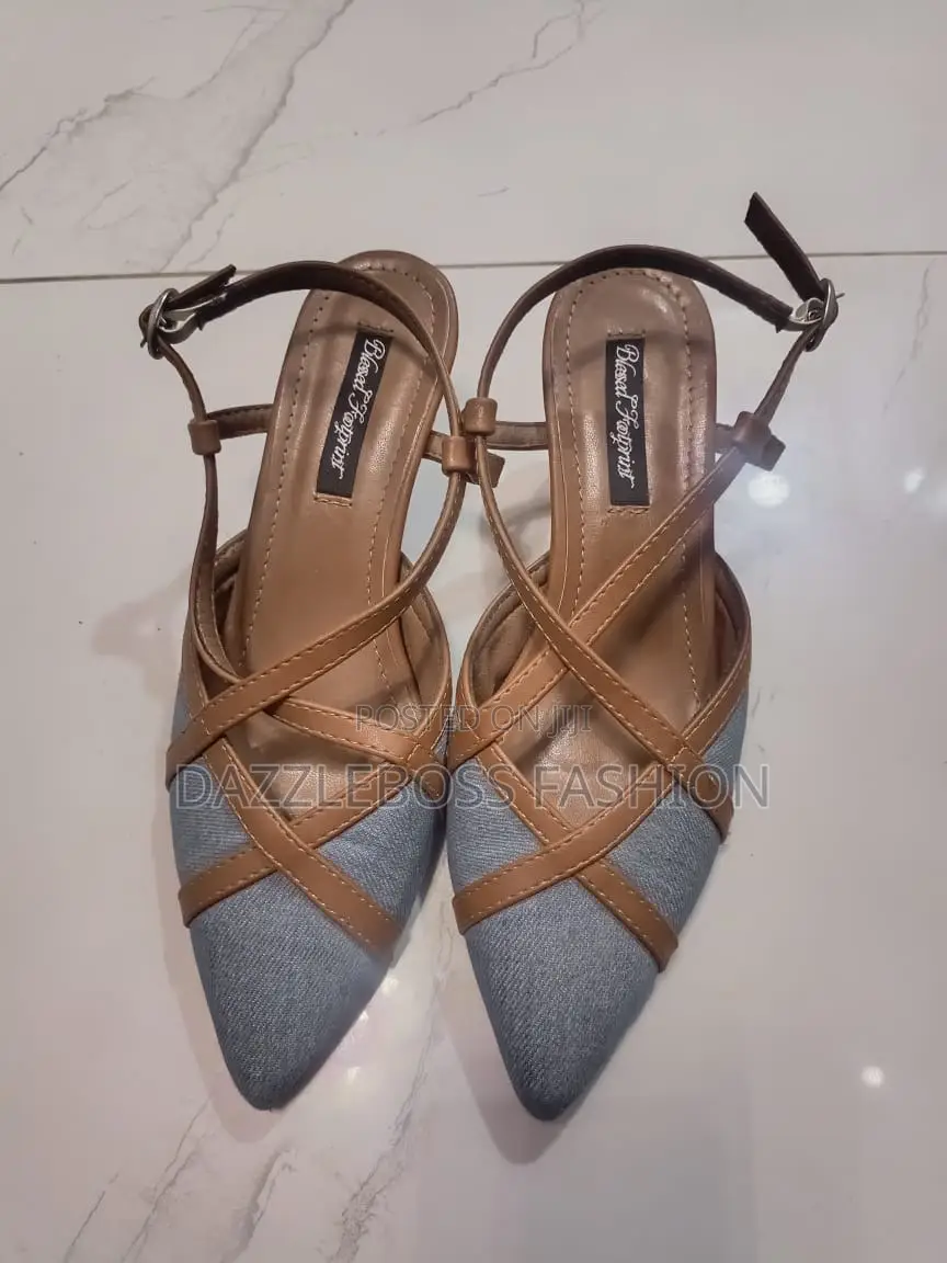 Blue Heel Pencil Shoe