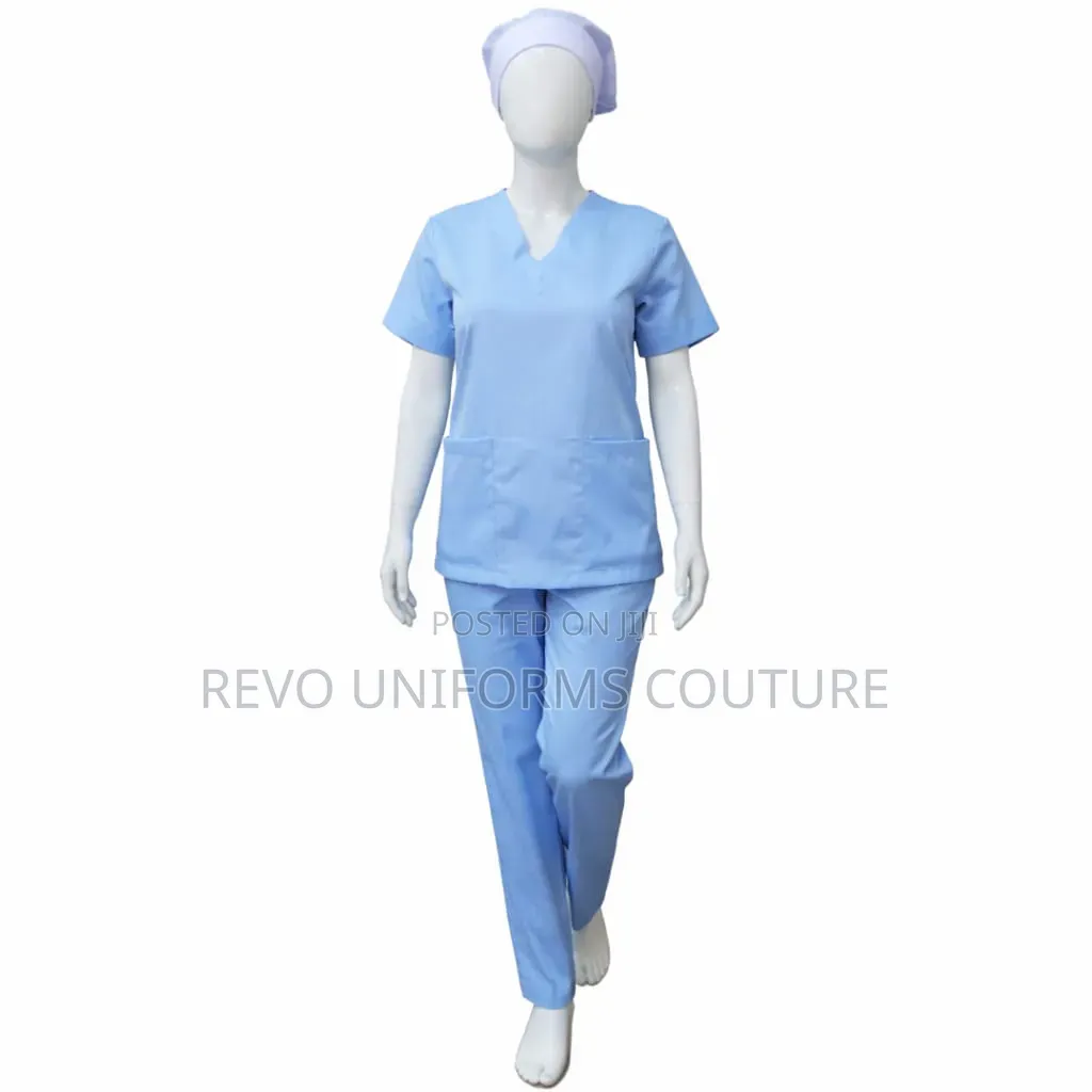 Sky Blue Housekeepers Uniform Ready for Pick Up , Navy Blue