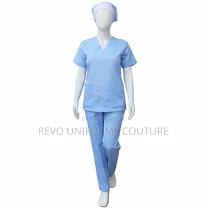 Sky Blue Housekeepers Uniform Ready for Pick Up , Navy Blue