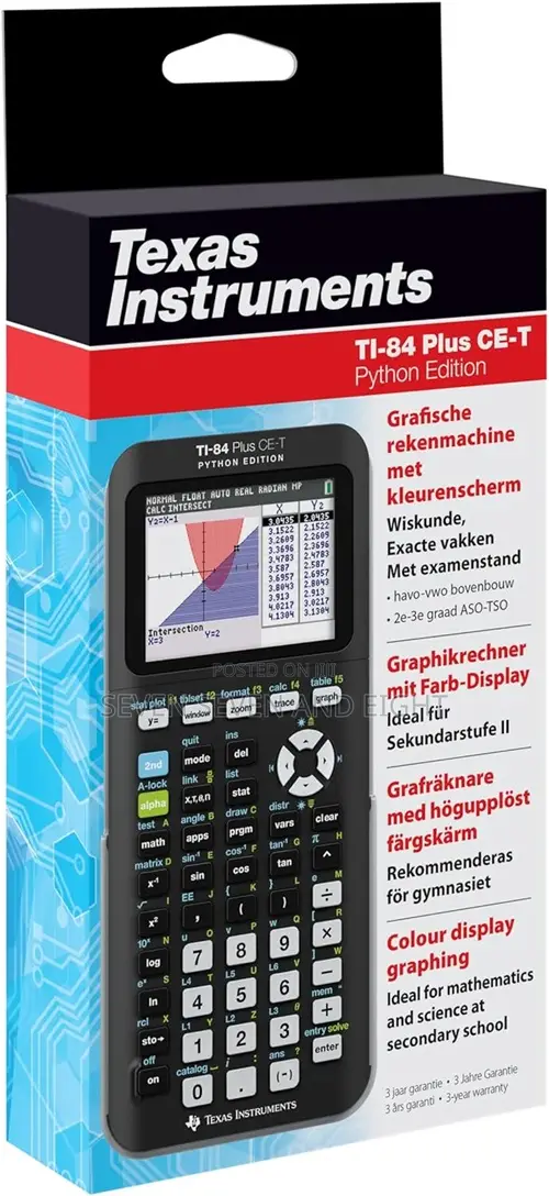 Tiexas Instruments Ti 84 Plus Ce Python Graphing Calculator+Free Pouch