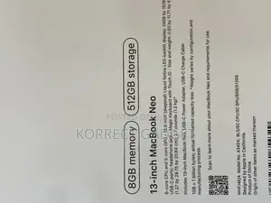 New Laptop Apple MacBook Neo 2026 8GB SSD 512GB