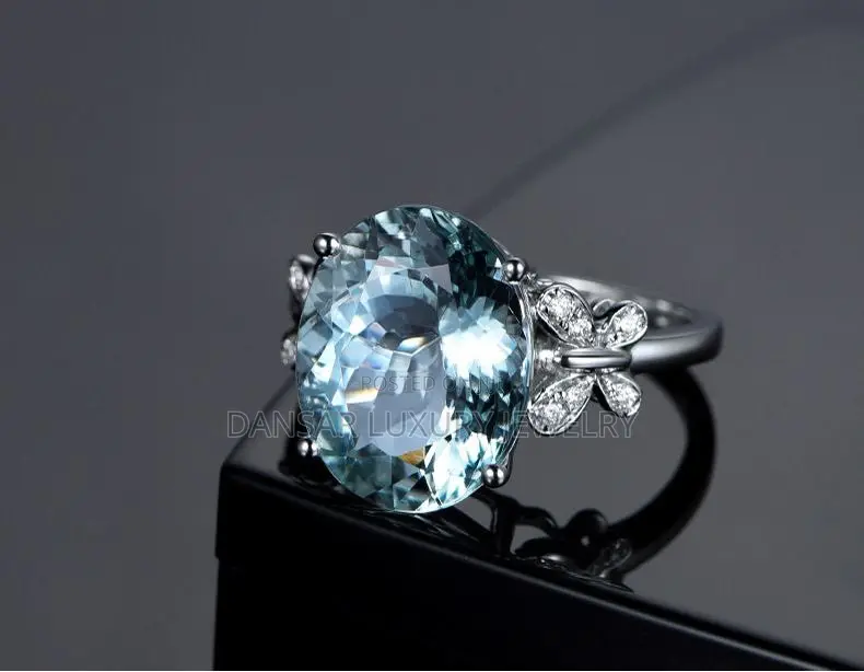 Beautiful Blue Stone Proposal Ring