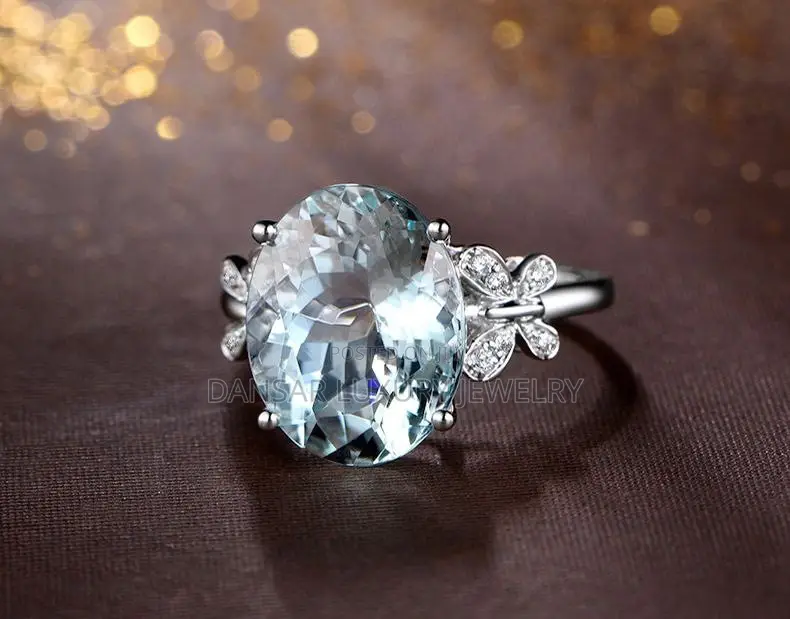 Beautiful Blue Stone Proposal Ring