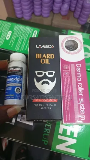 Minoxidil, Beard Oil and Derma Roller