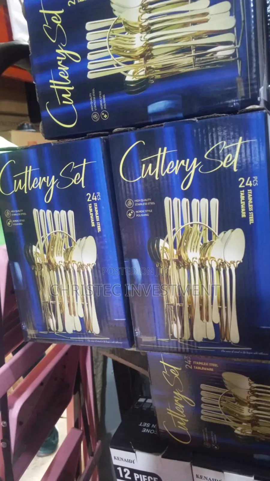 24pcs Cuttersy Set Spoon/Fork/Knife Set With Holder