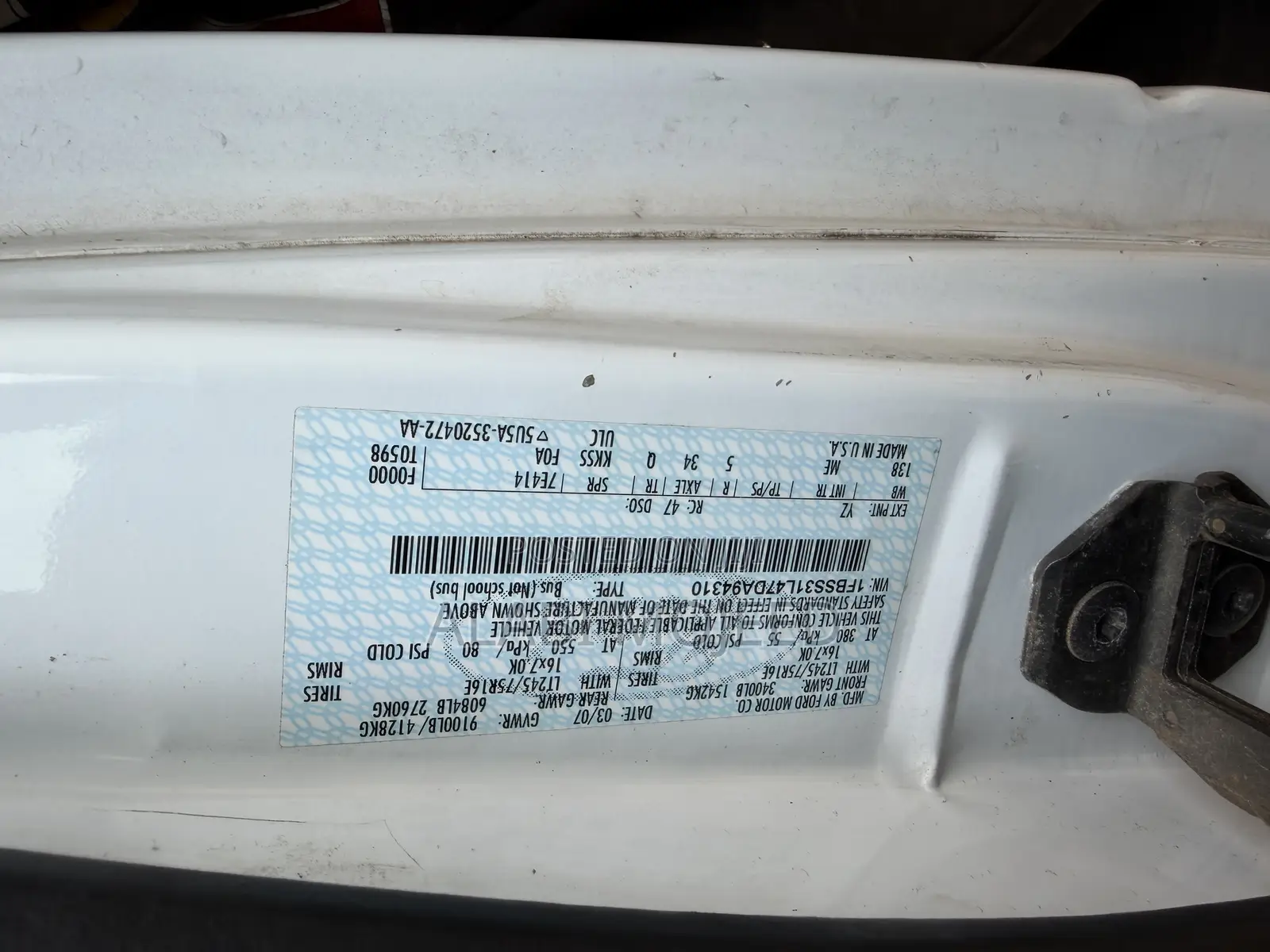 Ford E350 2007 White