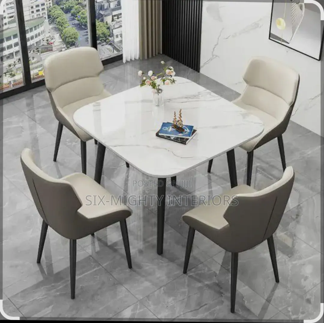 Classic Marble Dining With 4 Chairs