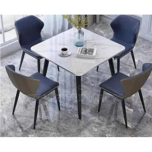 Classic Marble Dining With 4 Chairs