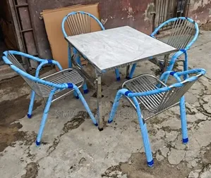 Best Quality Foldable Marble Top Stainless Steel Table With Chairs