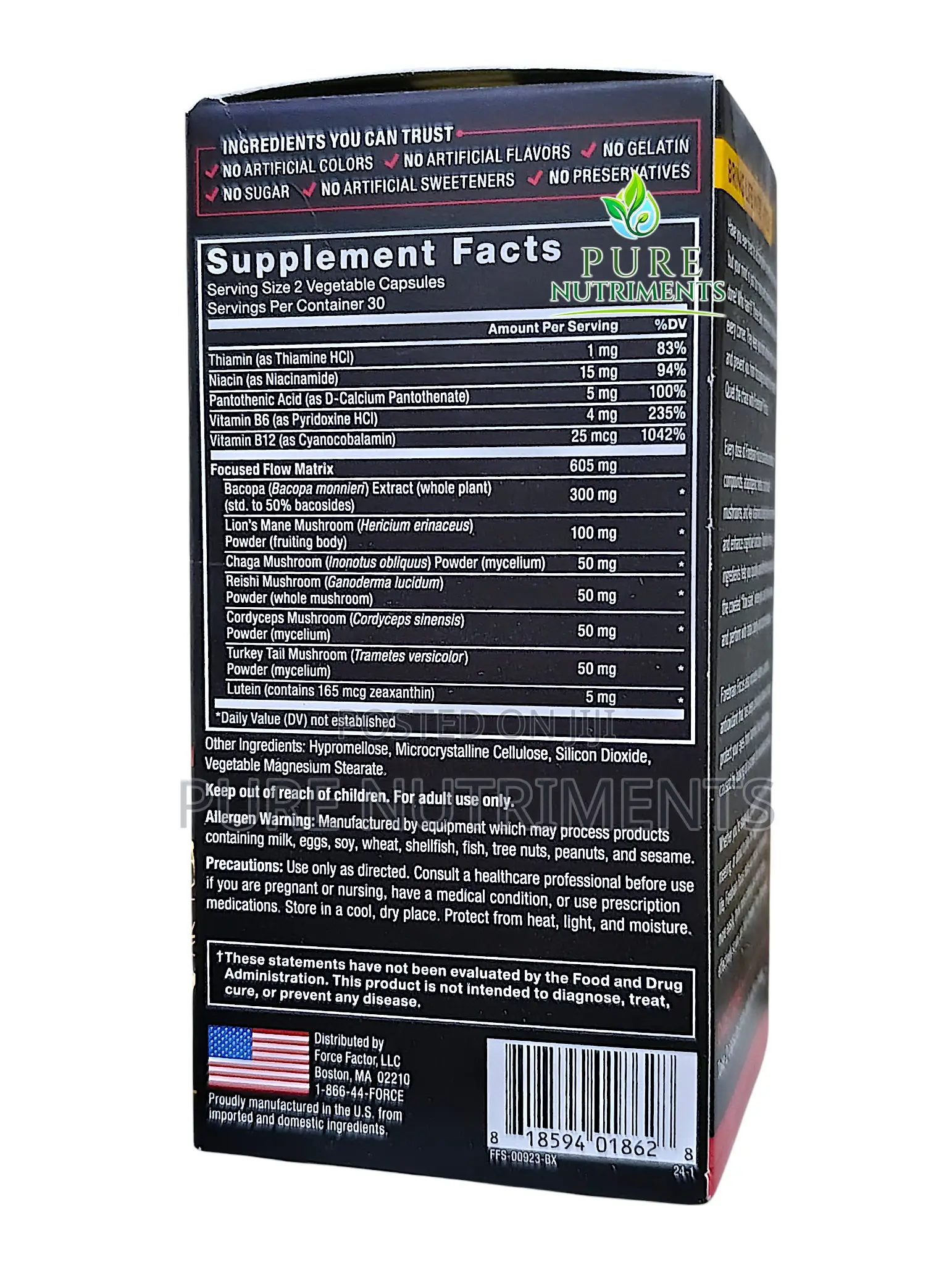 Force Factor Forebrain Focus 60 Caps– Brain Booster Memory Support