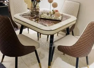 Compact 4 Seater Marble Dinning Set Available for Sale