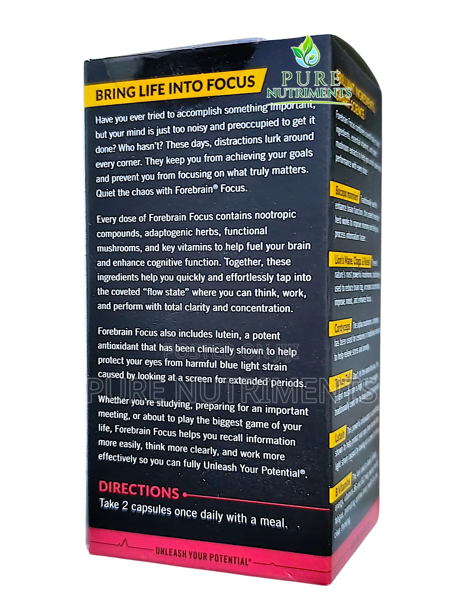Force Factor Forebrain Focus 60 Caps– Brain Booster Memory Support