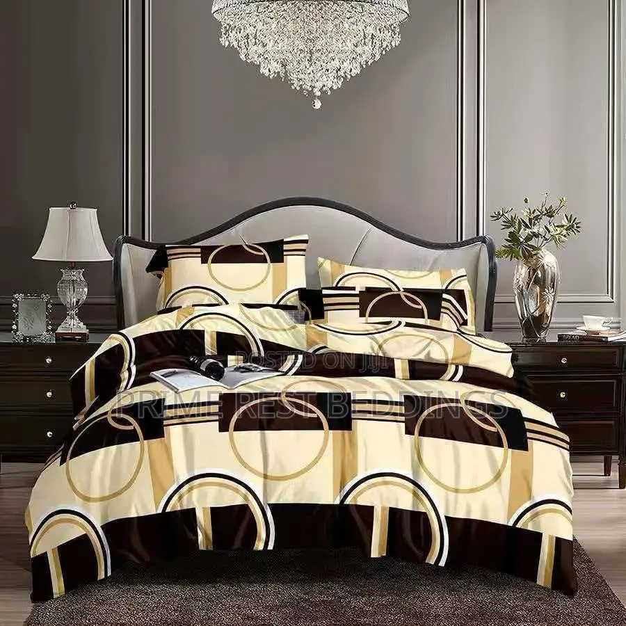Cream Brown Luxury Duvets, Bedsheets Pillow Combo