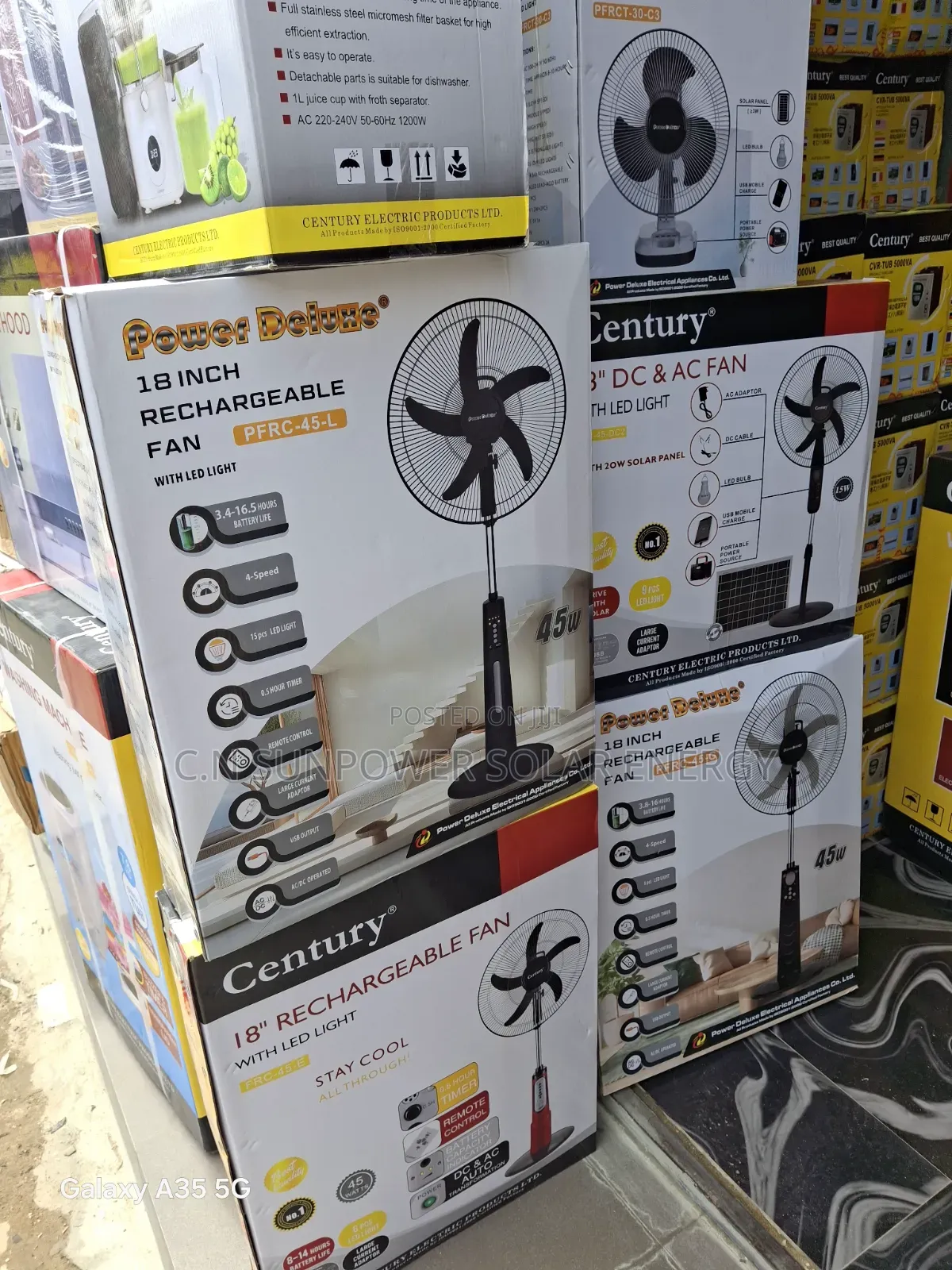 18" Solar Power Deluxe Rechargeable Fan.