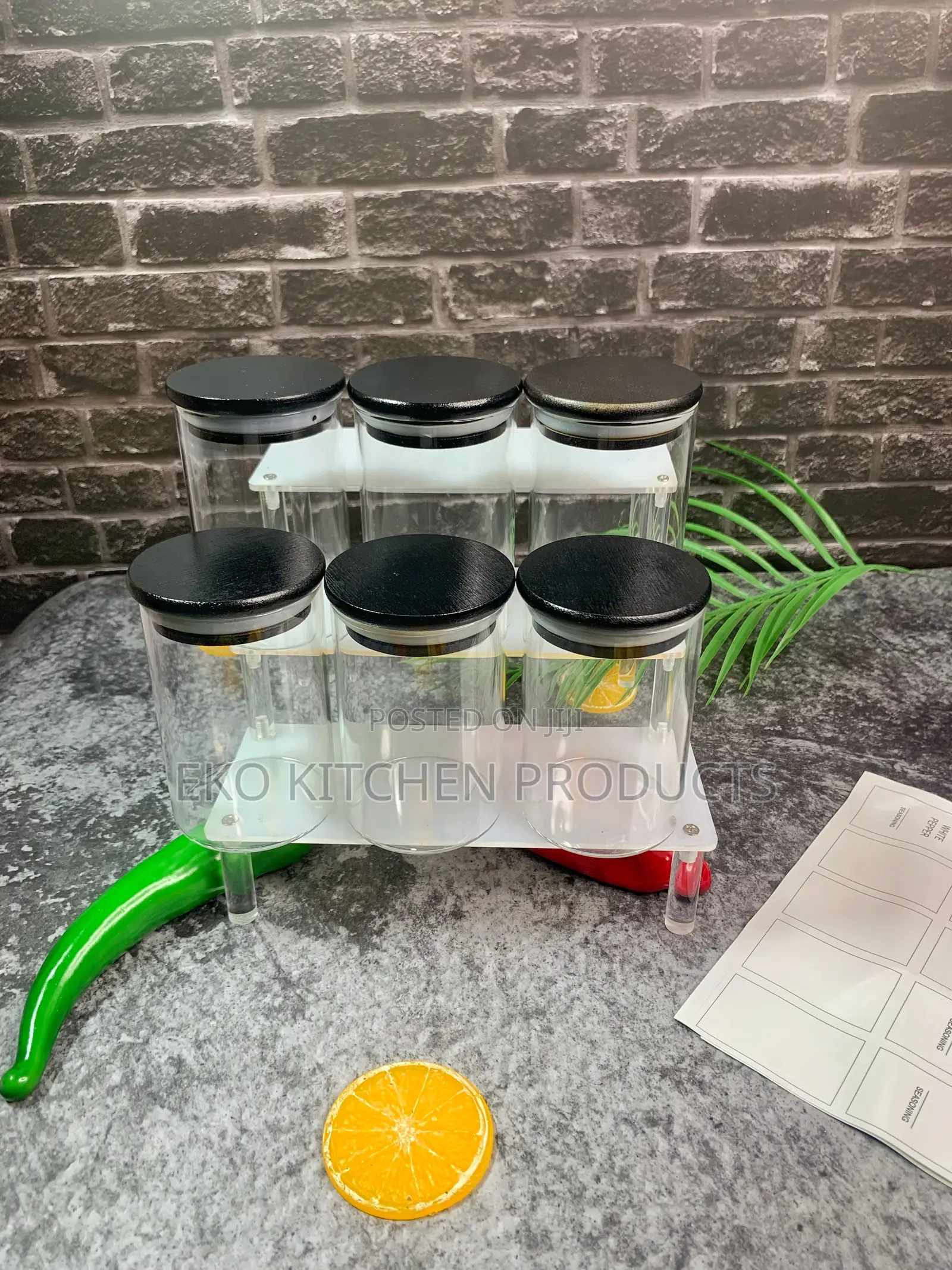 Six Pieces Airtight Bottle Jar/ Spice Container