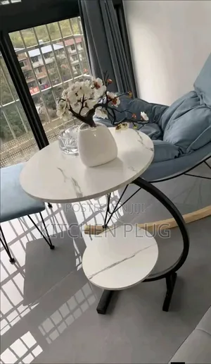C-Shaped End Table for Sofa, Coffee, Laptop, Parlour, Bedroom, Kitchen