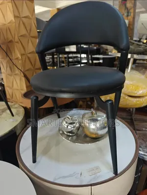 Strong Quality Leather Iron Leg Dining Chair