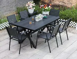 Outdoor Dining Chair Set of 6 With Table. Sun and Water Resistant.
