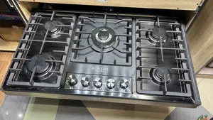 Black Stainless 5 Burner Gas Cooker