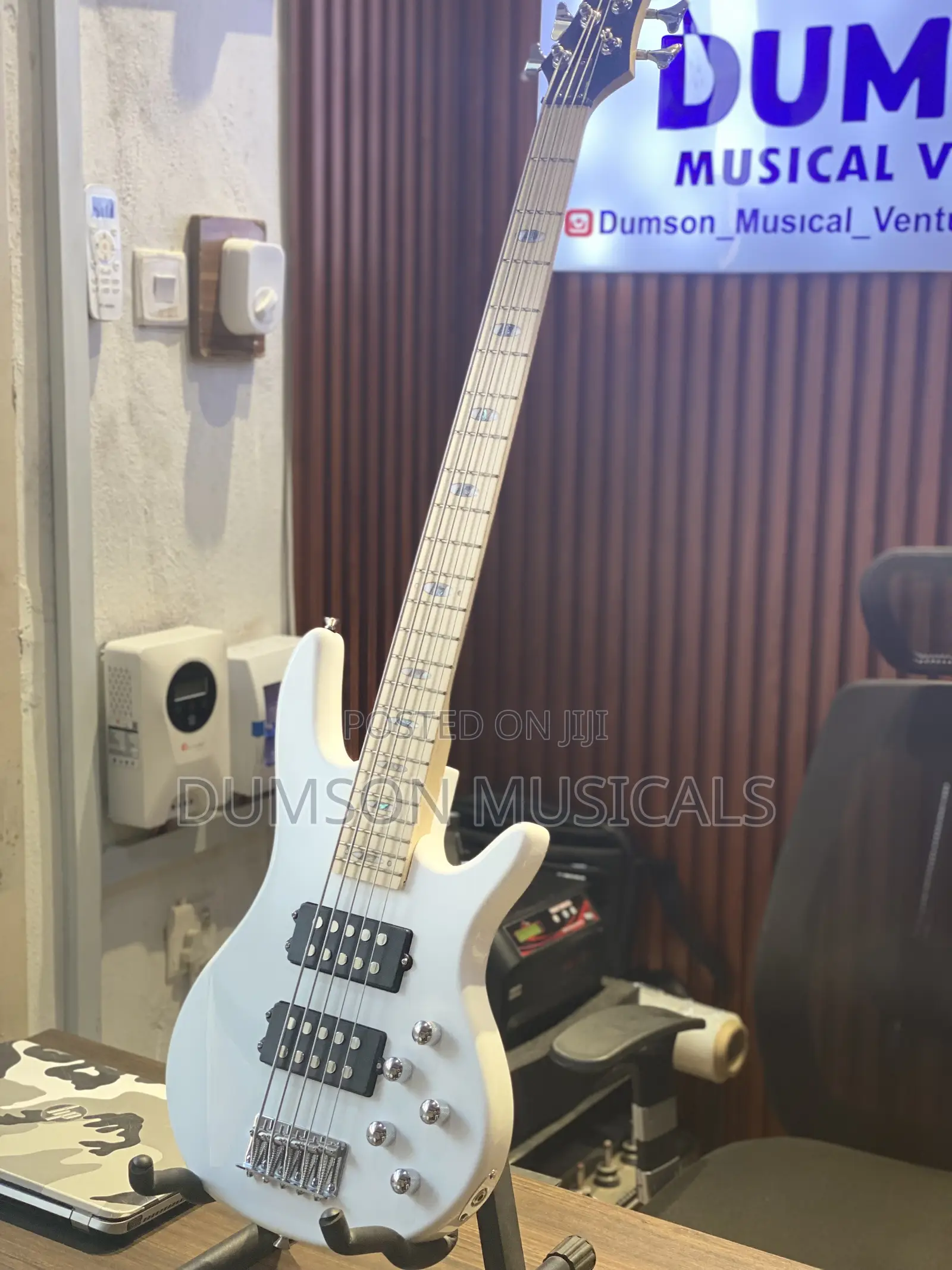 Ibanez Active 5 Strings Bass Guitar  Pure White