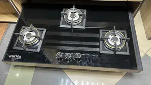 Black 90cm 3 Burner Inbuilt Gas Cooker