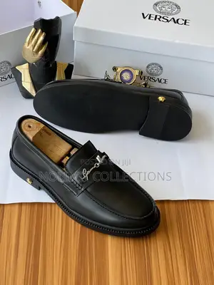 Versace Plain Leather Loafers