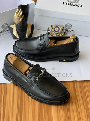 Versace Plain Leather Loafers