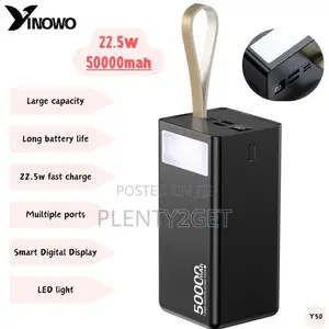 Yinowo 50000 Mah Power Bank 22.5w Super Fast Charge Led Light