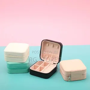 Portable Jewelry Box Leather Storage