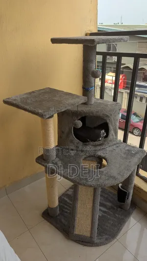 Neatly Used Lassa Cat Tree Tower + Cactus Scratch Post