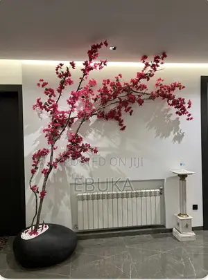 Pebble Fiberglass Planters and Artificial Flower