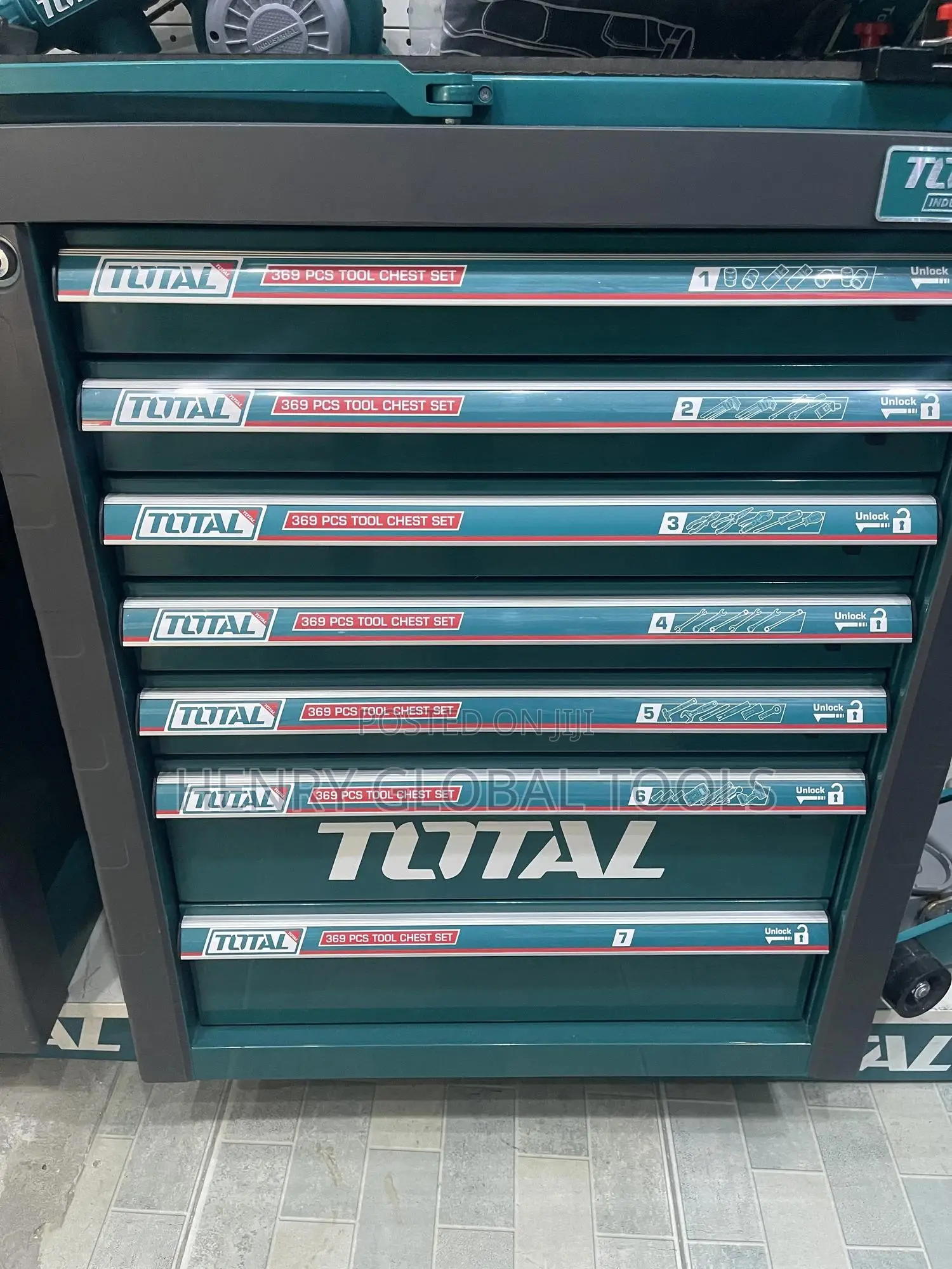 369pcs Total 7drawer Complete Combination Tools Chest Set