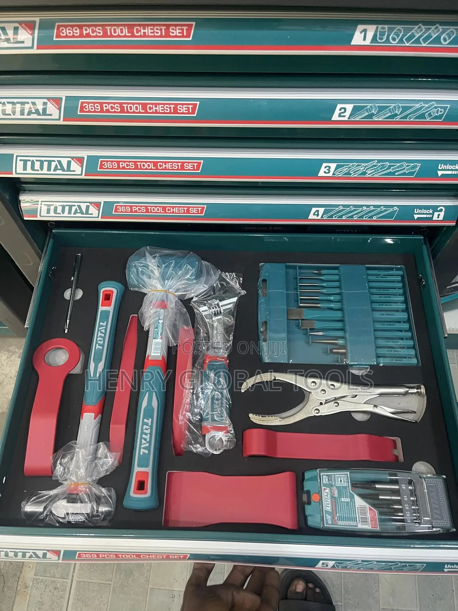 369pcs Total 7drawer Complete Combination Tools Chest Set