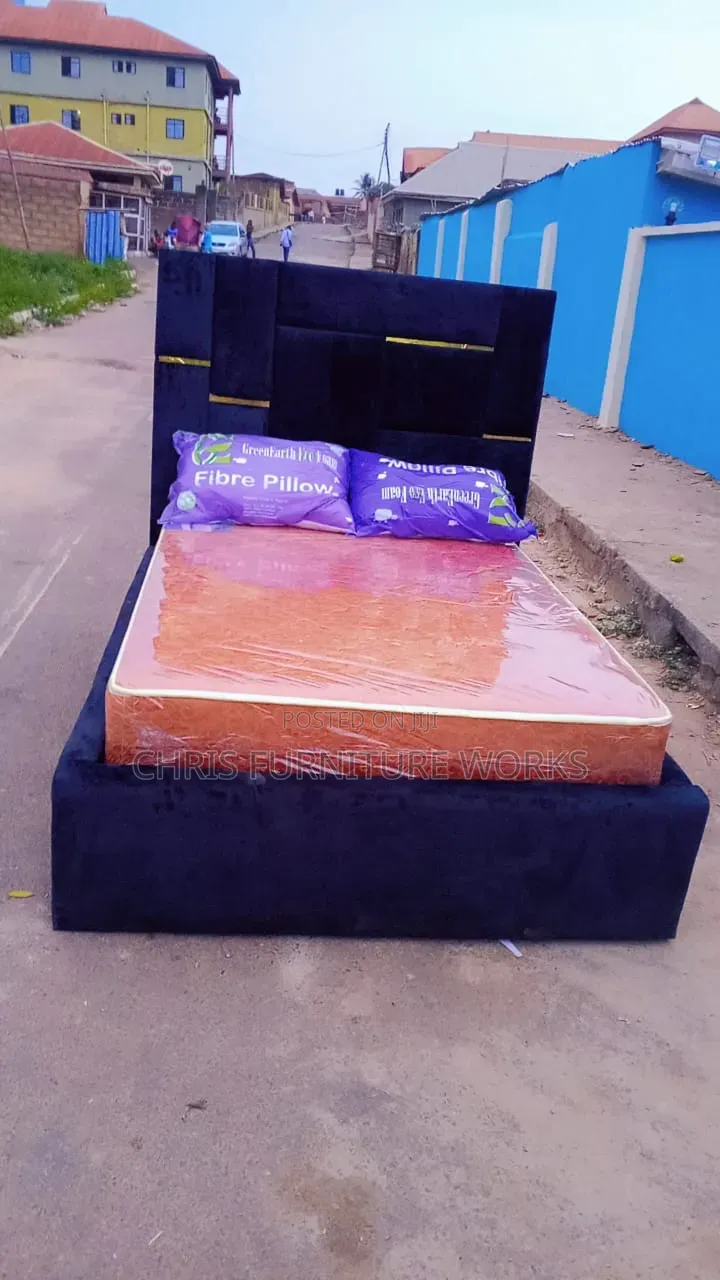 41⁄2 by 6ft Bedframe With Semi Orthopaedic Mattress