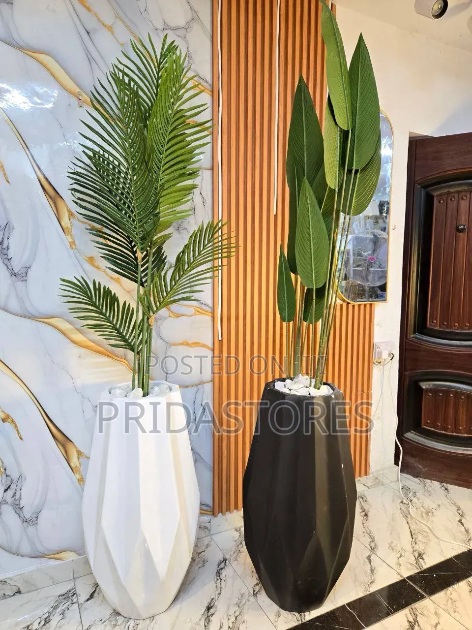 Fiber Big Pot With Plant