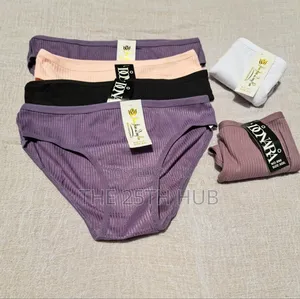 3 Piece Ribbed Cotton Panties Set (Assorted Colors)