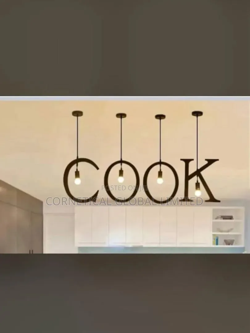 Modern “Cook” Letter Chandelier Light Fixture