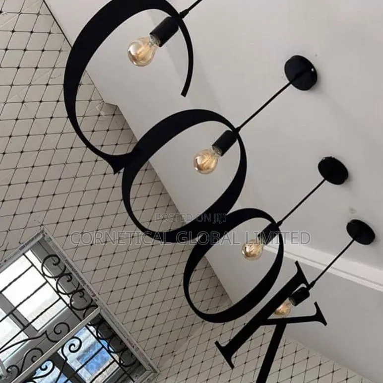 Modern “Cook” Letter Chandelier Light Fixture
