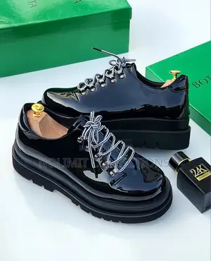 Bottega Veneta Patent Leather Derby Shoes With Platform Soles